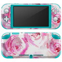 igsticker Nintendo Switch Lite 専用 デザインスキンシール 全面 ニンテンドー スイッチ ライト 専用 ゲーム機 カバー アクセサリー フィルム ステッカー エアフリー 011173 花 水彩 ピンク