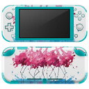 igsticker Nintendo Switch Lite 専用 デザインスキンシール 全面 ニンテンドー スイッチ ライト 専用 ゲーム機 カバー アクセサリー フィルム ステッカー エアフリー 011188 フラミンゴ 水彩 鳥