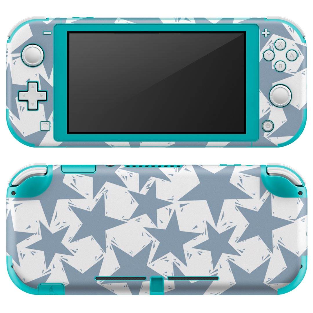 igsticker Nintendo Switch Lite 専用 デザインスキンシール 全面 ニンテンドー スイッチ ライト 専用 ゲーム機 カバー アクセサリー フィルム ステッカー エアフリー 011237 星　青　模様