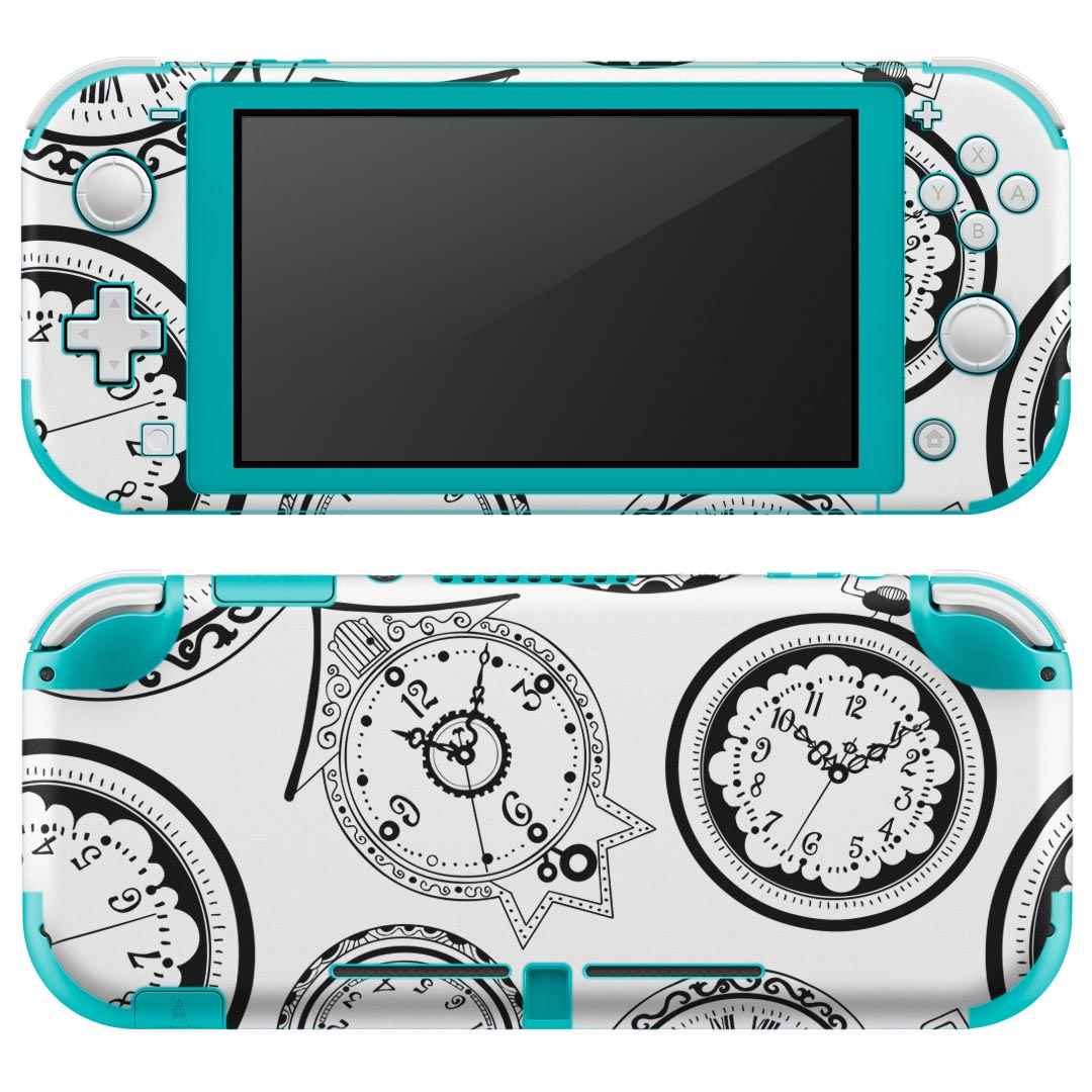igsticker Nintendo Switch Lite 専用 デザインスキンシール 全面 ニンテンドー スイッチ ライト 専用 ゲーム機 カバー アクセサリー フィルム ステッカー エアフリー 011301 時計 レトロ 数字
