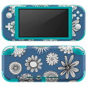 igsticker Nintendo Switch Lite 専用 デザインスキンシール 全面 ニンテンドー スイッチ ライト 専用 ゲーム機 カバー アクセサリー フィルム ステッカー エアフリー 011312 花 アジアン 青(2)