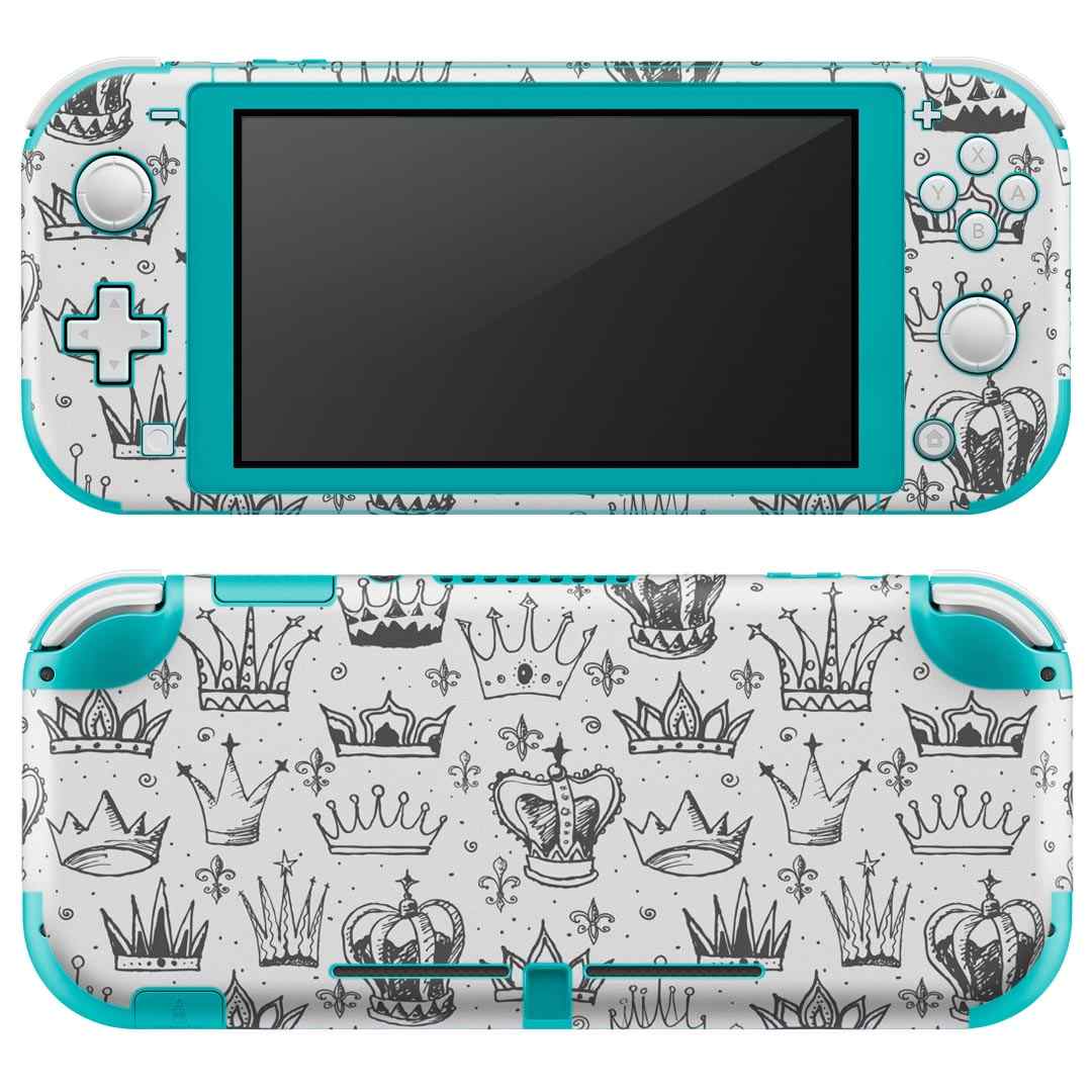igsticker Nintendo Switch Lite 専用 デザインスキンシール 全面 ニンテンドー スイッチ ライト 専用 ゲーム機 カバー アクセサリー フィルム ステッカー エアフリー 011314 王冠　ビンテージ　レトロ