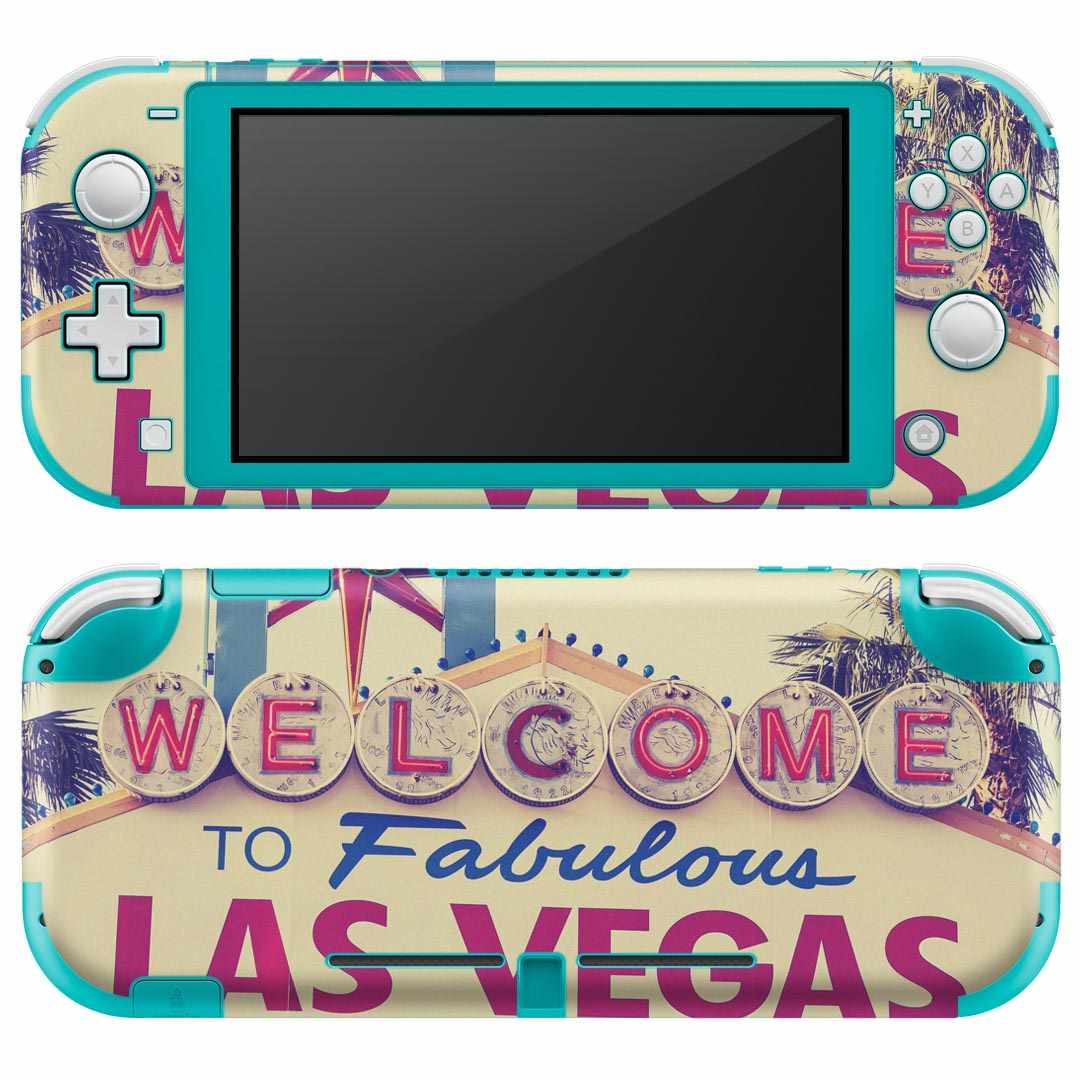 igsticker Nintendo Switch Lite 専用 デザインスキンシール 全面 ニンテンドー スイッチ ライト 専用 ゲーム機 カバー アクセサリー フィルム ステッカー エアフリー 011323 ラスベガス　外国　写真