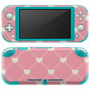 igsticker Nintendo Switch Lite 専用 デザインスキンシール 全面 ニンテンドー スイッチ ライト 専用 ゲーム機 カバー アクセサリー フィルム ステッカー エアフリー 011328 ハート ピンク 白(2)