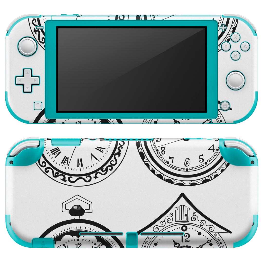 igsticker Nintendo Switch Lite 専用 デザインスキンシール 全面 ニンテンドー スイッチ ライト 専用 ゲーム機 カバー アクセサリー フィルム ステッカー エアフリー 011357 時計 レトロ ビンテージ