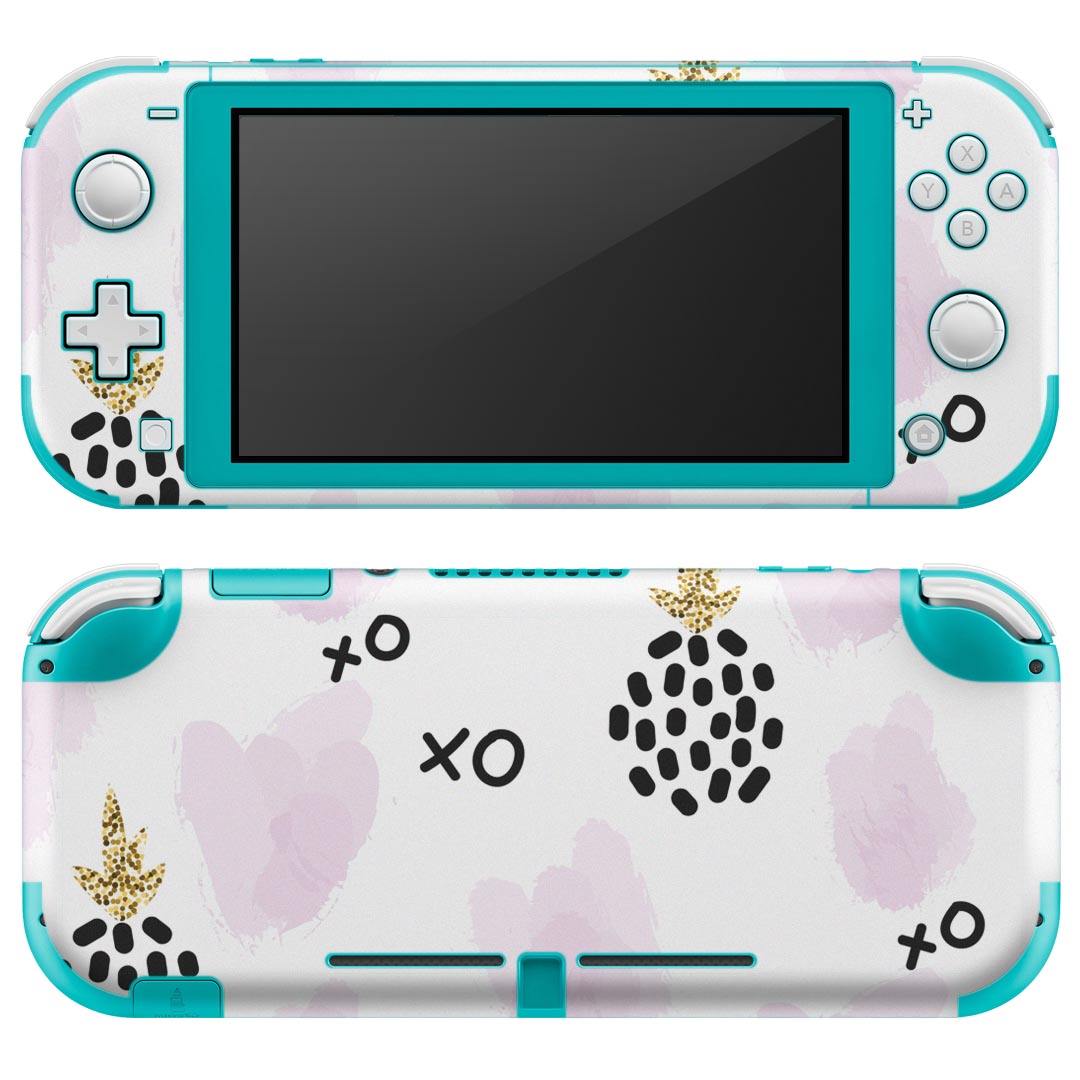 igsticker Nintendo Switch Lite 専用 デザインスキンシール 全面 ニンテンドー スイッチ ライト 専用 ゲーム機 カバー アクセサリー フィルム ステッカー エアフリー 011381 パイナップル　パステル　ピンク