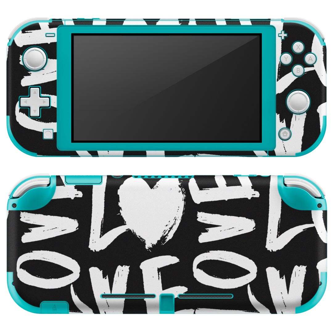 igsticker Nintendo Switch Lite 専用 デザインスキンシール 全面 ニンテンドー スイッチ ライト 専用 ゲーム機 カバー アクセサリー フィルム ステッカー エアフリー 011408 LOVE　ハート　文字