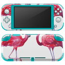 igsticker Nintendo Switch Lite 専用 デザインスキンシール 全面 ニンテンドー スイッチ ライト 専用 ゲーム機 カバー アクセサリー フィルム ステッカー エアフリー 011411 フラミンゴ　ピンク　鳥