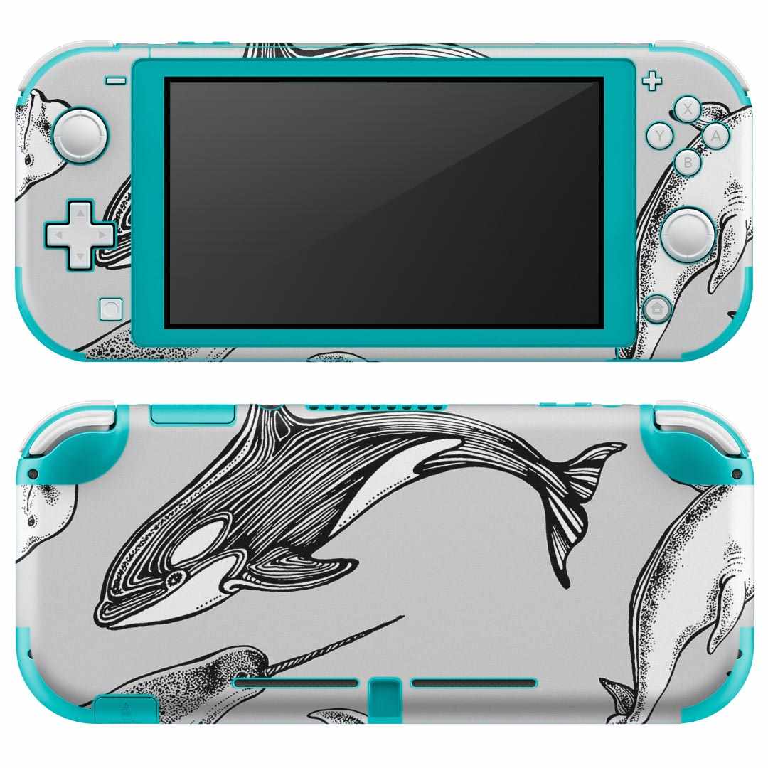 igsticker Nintendo Switch Lite 専用 デザインスキンシール 全面 ニンテンドー スイッチ ライト 専用 ゲーム機 カバー アクセサリー フィルム ステッカー エアフリー 011423 海 生き物 アニマル