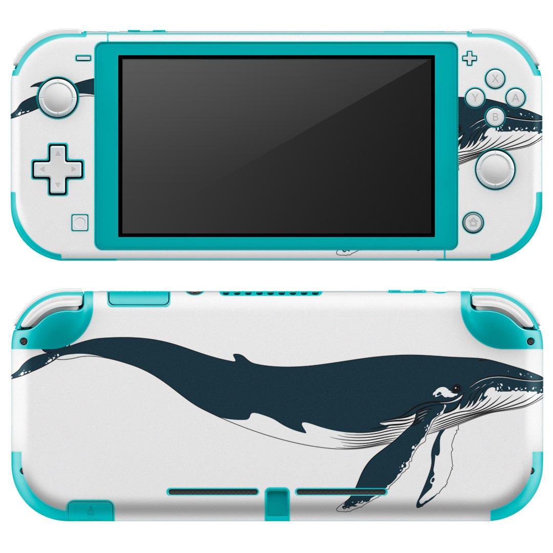 igsticker Nintendo Switch Lite 専用 デザインスキンシール 全面 ニンテンドー スイッチ ライト 専用 ゲーム機 カバー アクセサリー フィルム ステッカー エアフリー 011425 海 生き物 くじら