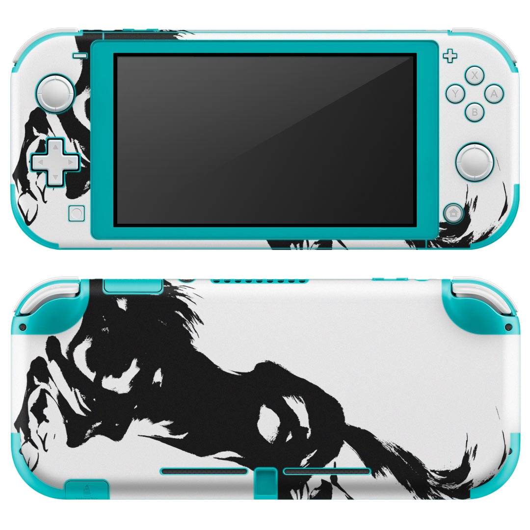 igsticker Nintendo Switch Lite 専用 デザインスキンシール 全面 ニンテンドー スイッチ ライト 専用 ゲーム機 カバー アクセサリー フィルム ステッカー エアフリー 011433 動物 うま モノトーン