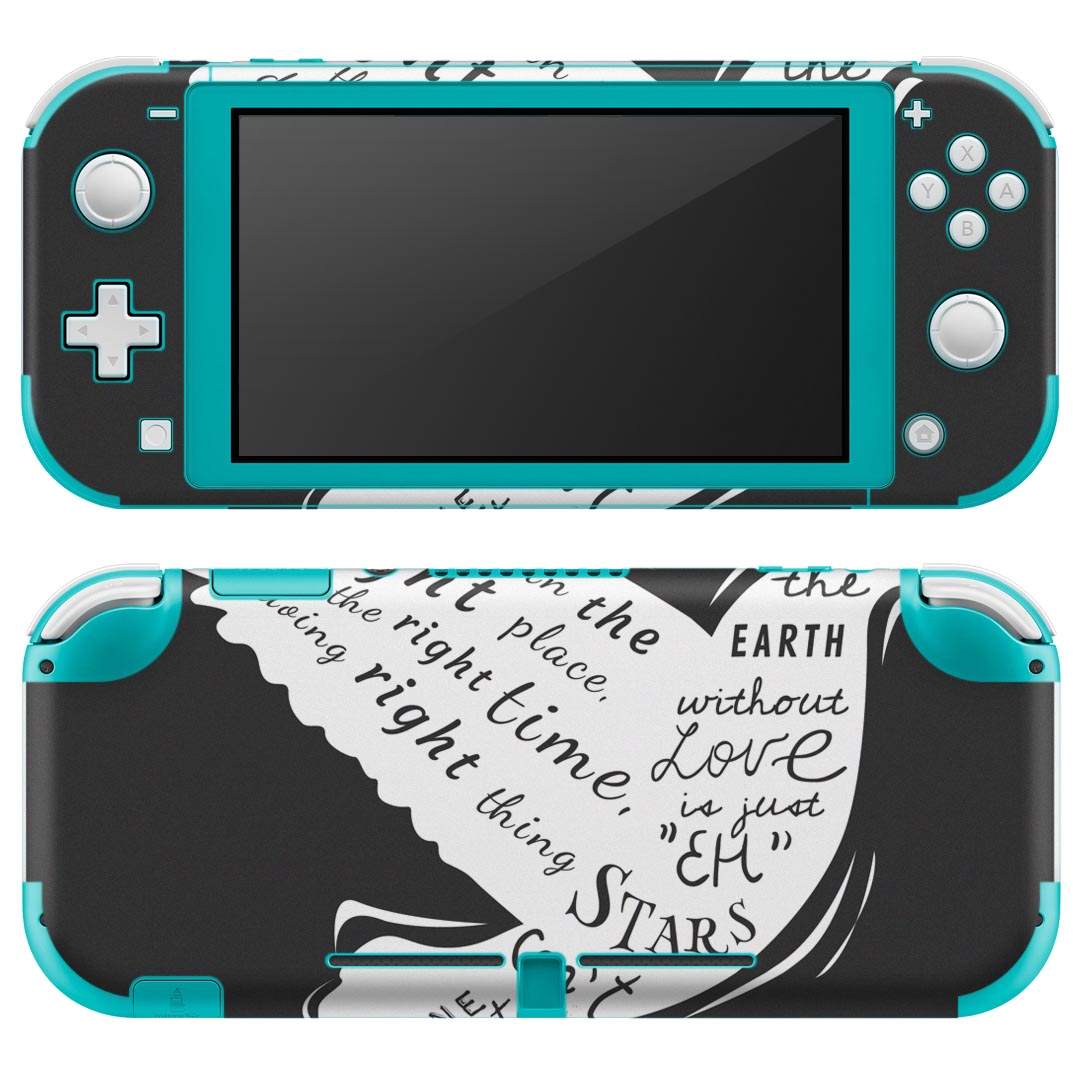 igsticker Nintendo Switch Lite 専用 デザインスキンシール 全面 ニンテンドー スイッチ ライト 専用 ゲーム機 カバー アクセサリー フィルム ステッカー エアフリー 011452 鳥 英語 文字