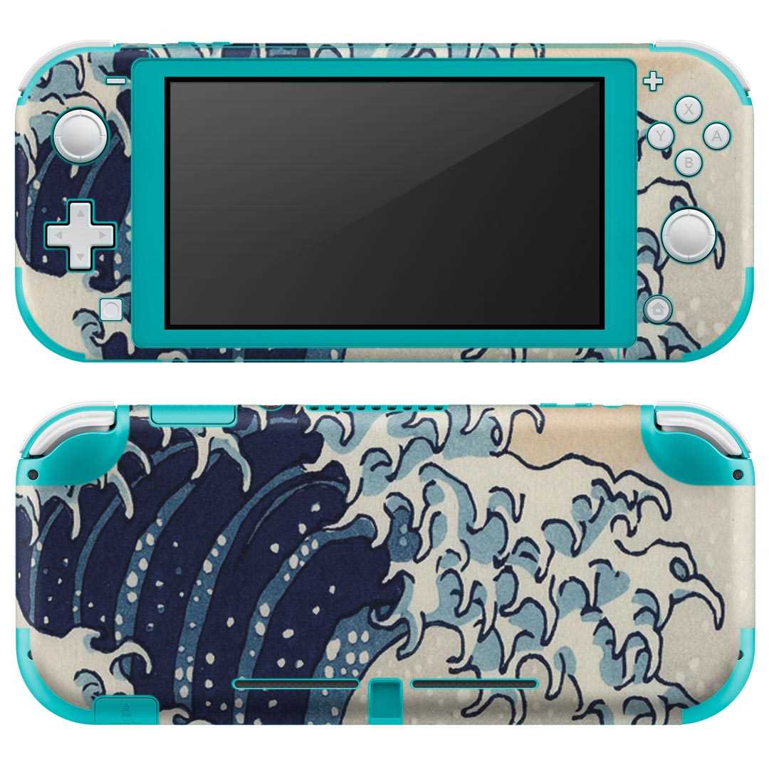 igsticker Nintendo Switch Lite 専用 デザインスキンシール 全面 ニンテンドー スイッチ ライト 専用 ゲーム機 カバー アクセサリー フィルム ステッカー エアフリー 011473 和風 和柄 海