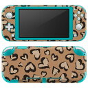 igsticker Nintendo Switch Lite 専用 デザインスキンシール 全面 ニンテンドー スイッチ ライト 専用 ゲーム機 カバー アクセサリー フィルム ステッカー エアフリー 011549 ハート 模様 ブラウン(2)