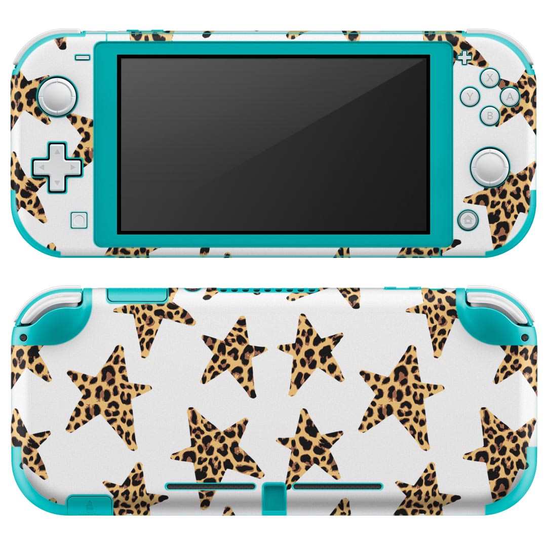igsticker Nintendo Switch Lite 専用 デザインスキンシール 全面 ニンテンドー スイッチ ライト 専用 ゲーム機 カバー アクセサリー フィルム ステッカー エアフリー 011565 ヒョウ柄 アニマル柄 星
