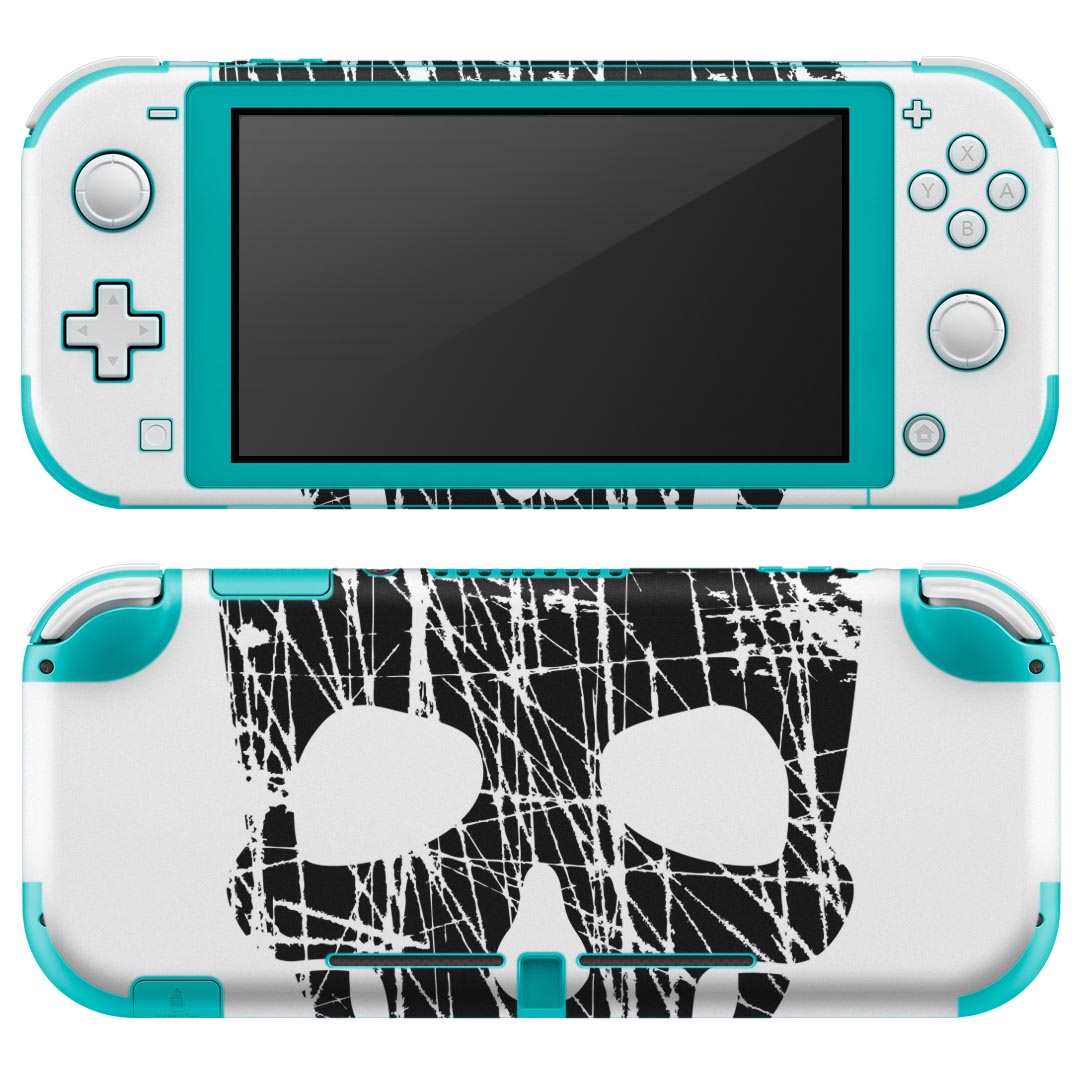 igsticker Nintendo Switch Lite 専用 デザインスキンシール 全面 ニンテンドー スイッチ ライト 専用 ゲーム機 カバー アクセサリー フィルム ステッカー エアフリー 011568 骸骨 ドクロ 黒