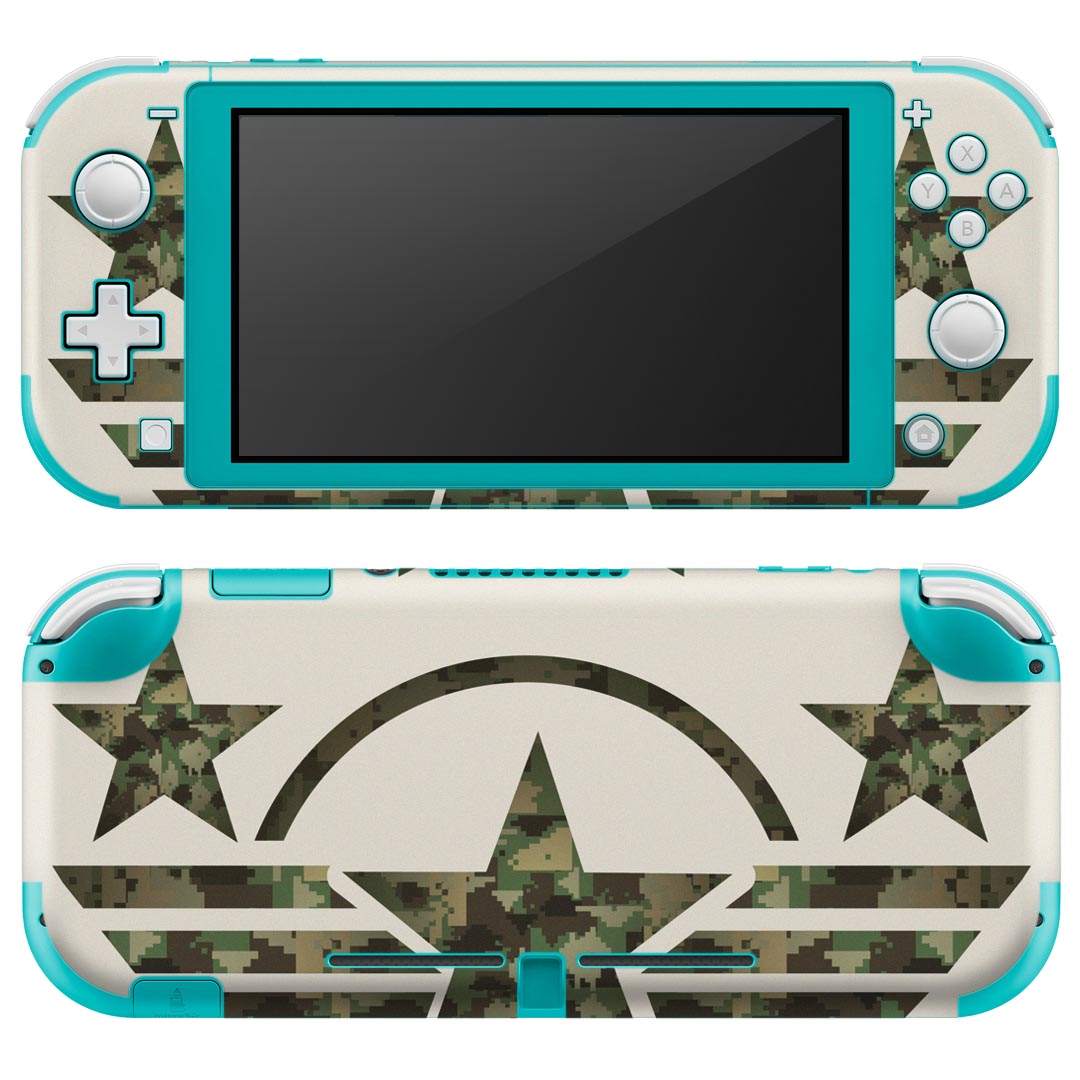 igsticker Nintendo Switch Lite 専用 デザインスキンシール 全面 ニンテンドー スイッチ ライト 専用 ゲーム機 カバー アクセサリー フィルム ステッカー エアフリー 011569 アーミー　迷彩　カモフラ