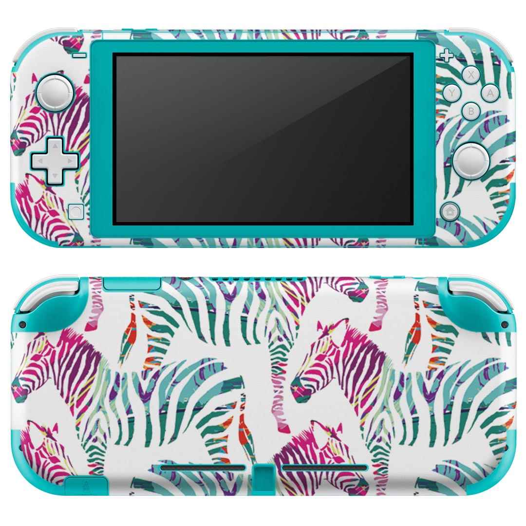 igsticker Nintendo Switch Lite 専用 デザインスキンシール 全面 ニンテンドー スイッチ ライト 専用 ゲーム機 カバー アクセサリー フィルム ステッカー エアフリー 011578 ゼブラ柄 アニマル柄 動物