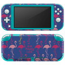 igsticker Nintendo Switch Lite 専用 デザインスキンシール 全面 ニンテンドー スイッチ ライト 専用 ゲーム機 カバー アクセサリー フィルム ステッカー エアフリー 011642 フラミンゴ 動物 アニマル(2)