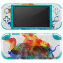 igsticker Nintendo Switch Lite 専用 デザインスキンシール 全面 ニンテンドー スイッチ ライト 専用 ゲーム機 カバー アクセサリー フィルム ステッカー エアフリー 011663 動物 アニマル 水彩