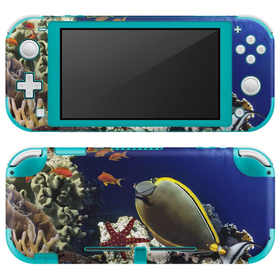 igsticker Nintendo Switch Lite 専用 デザインスキンシール 全面 ニンテンドー スイッチ ライト 専用 ゲーム機 カバー アクセサリー フィルム ステッカー エアフリー 011673 海　魚　珊瑚
