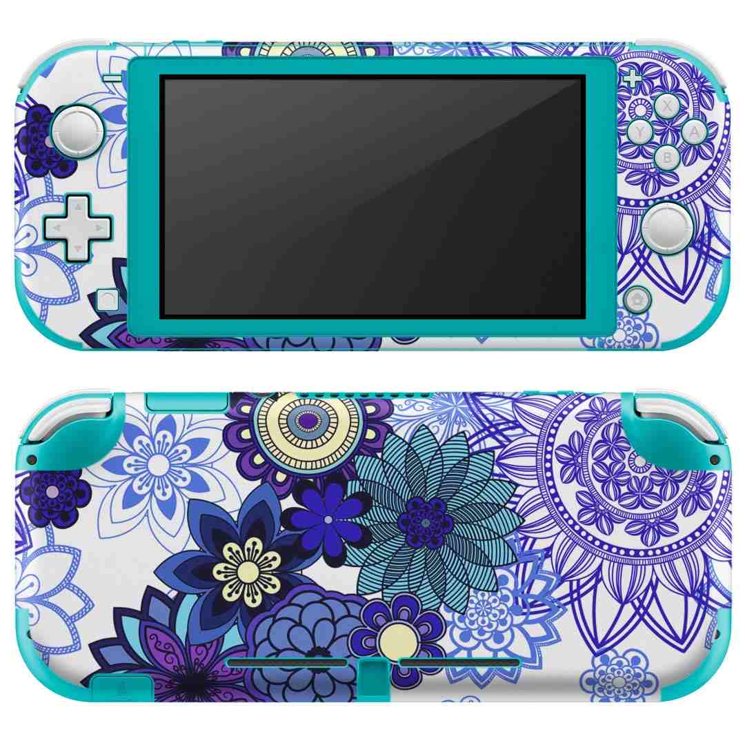 igsticker Nintendo Switch Lite 専用 デザインスキンシール 全面 ニンテンドー スイッチ ライト 専用 ゲーム機 カバー アクセサリー フィルム ステッカー エアフリー 011728 花 紫