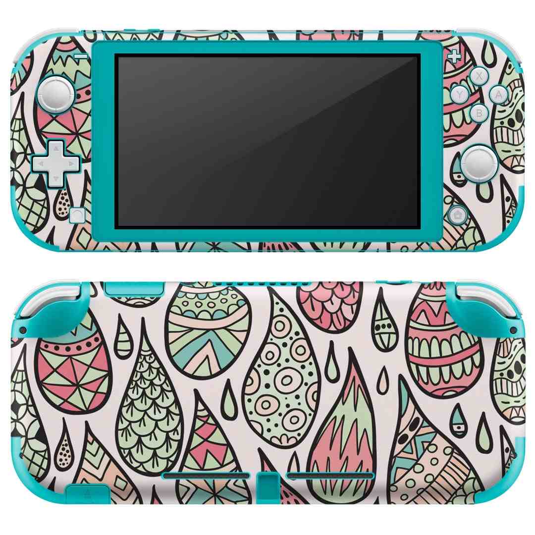 igsticker Nintendo Switch Lite 専用 デザインスキンシール 全面 ニンテンドー スイッチ ライト 専用 ゲーム機 カバー アクセサリー フィルム ステッカー エアフリー 011737 模様 カラフル 雫