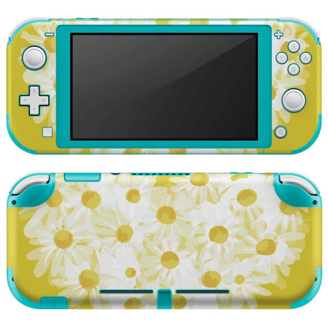 igsticker Nintendo Switch Lite 専用 デザインスキンシール 全面 ニンテンドー スイッチ ライト 専用 ゲーム機 カバー アクセサリー フィルム ステッカー エアフリー 011751 ハート 花 黄色