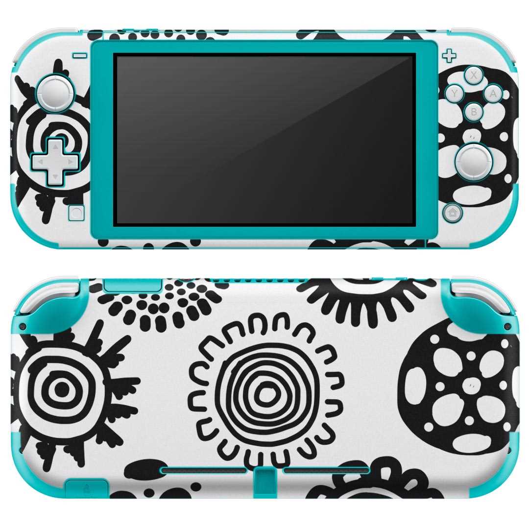 igsticker Nintendo Switch Lite 専用 デザインスキンシール 全面 ニンテンドー スイッチ ライト 専用 ゲーム機 カバー アクセサリー フィルム ステッカー エアフリー 011761 模様 エレガント 黒