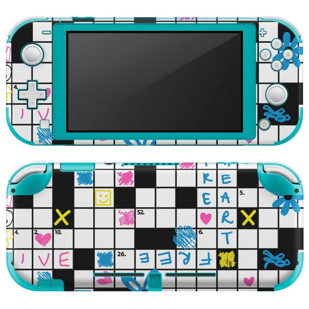 igsticker Nintendo Switch Lite 専用 デザインスキンシール 全面 ニンテンドー スイッチ ライト 専用 ゲーム機 カバー アクセサリー フィルム ステッカー エアフリー 011765 英語 クロスワード 花