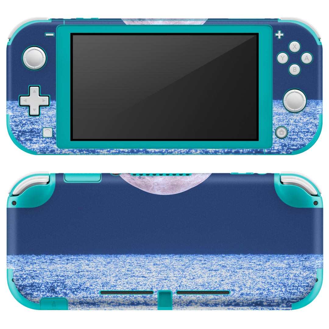 igsticker Nintendo Switch Lite 専用 デザインスキンシール 全面 ニンテンドー スイッチ ライト 専用 ゲーム機 カバー アクセサリー フィルム ステッカー エアフリー 011787 月 海 夜