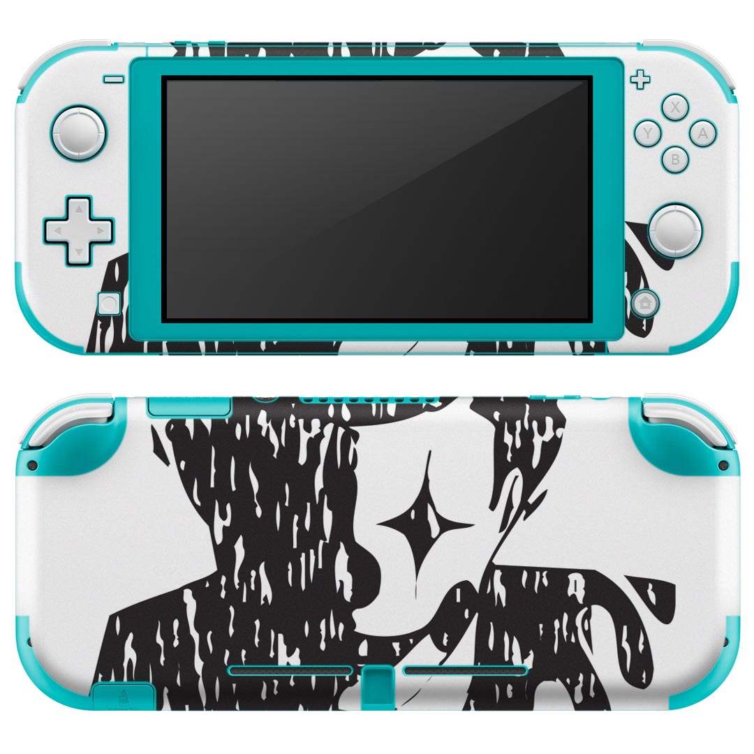 igsticker Nintendo Switch Lite 専用 デザインスキンシール 全面 ニンテンドー スイッチ ライト 専用 ゲーム機 カバー アクセサリー フィルム ステッカー エアフリー 011828 ピエロ　人物　白黒
