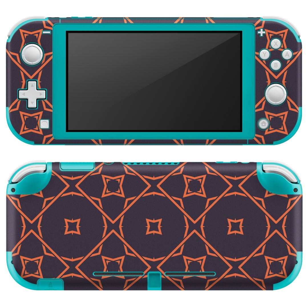 igsticker Nintendo Switch Lite 専用 デザインスキンシール 全面 ニンテンドー スイッチ ライト 専用 ゲーム機 カバー アクセサリー フィルム ステッカー エアフリー 011840 模様　オレンジ　和柄