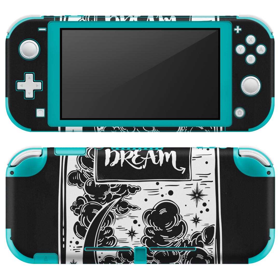 igsticker Nintendo Switch Lite 専用 デザインスキンシール 全面 ニンテンドー スイッチ ライト 専用 ゲーム機 カバー アクセサリー フィルム ステッカー エアフリー 011841 月　英語　瓶