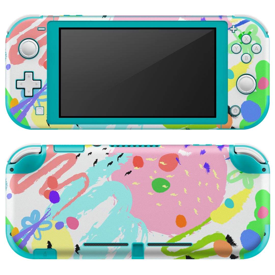 igsticker Nintendo Switch Lite 専用 デザインスキンシール 全面 ニンテンドー スイッチ ライト 専用 ゲーム機 カバー アクセサリー フィルム ステッカー エアフリー 011859 模様　カラフル　かわいい