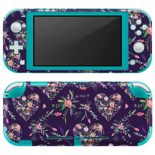 igsticker Nintendo Switch Lite 専用 デザインスキンシール 全面 ニンテンドー スイッチ ライト 専用 ゲーム機 カバー アクセサリー フィルム ステッカー エアフリー 011880 ハート 模様 花