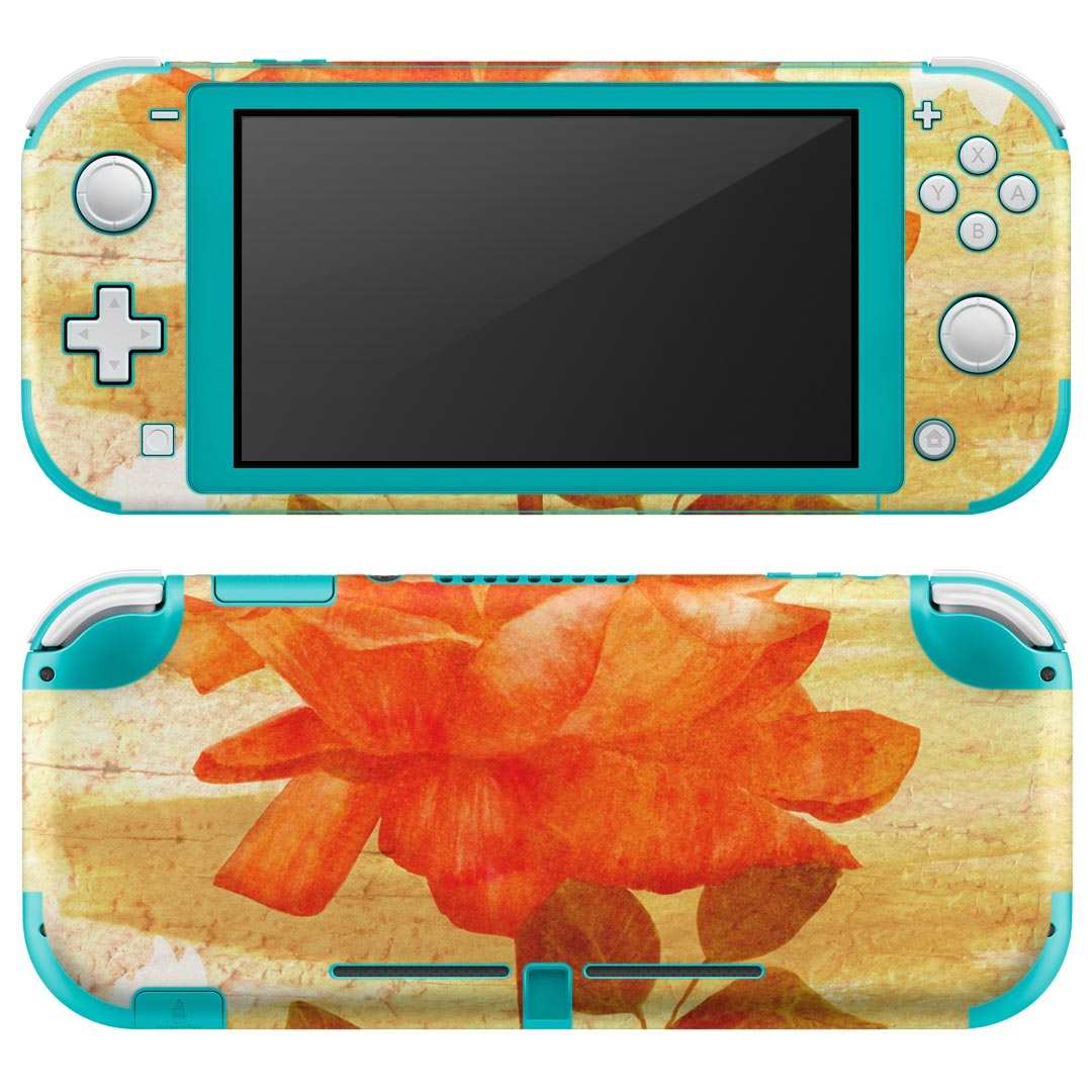 igsticker Nintendo Switch Lite 専用 デザインスキンシール 全面 ニンテンドー スイッチ ライト 専用 ゲーム機 カバー アクセサリー フィルム ステッカー エアフリー 011893 花　英字　蝶