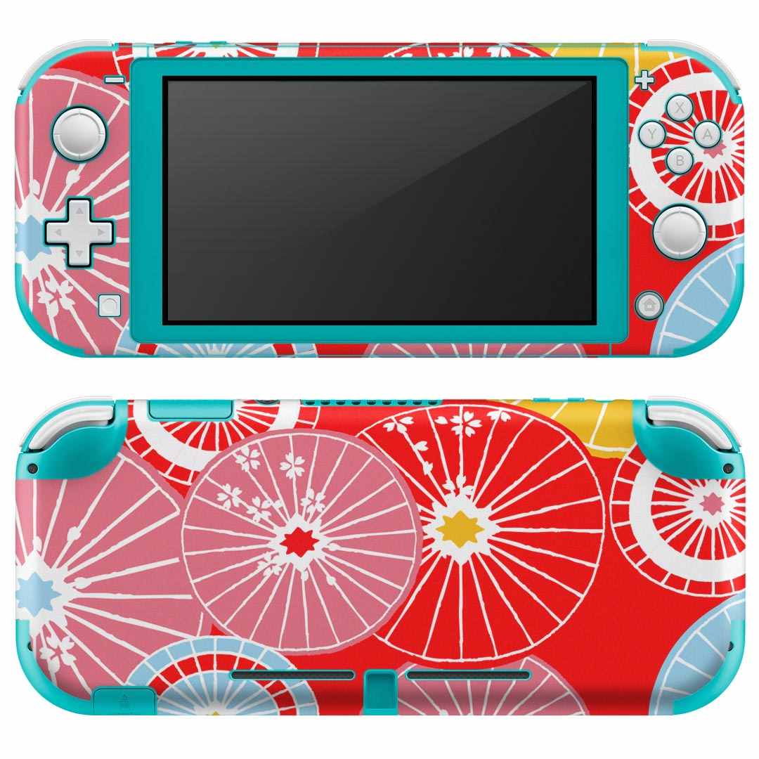 igsticker Nintendo Switch Lite 専用 デザインスキンシール 全面 ニンテンドー スイッチ ライト 専用 ゲーム機 カバー アクセサリー フィルム ステッカー エアフリー 011909 和柄　赤　和