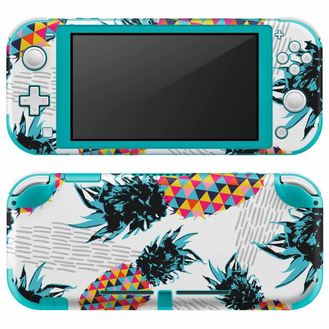 igsticker Nintendo Switch Lite 専用 デザインスキンシール 全面 ニンテンドー スイッチ ライト 専用 ゲーム機 カバー アクセサリー フィルム ステッカー エアフリー 011916 パイナップル カラフル おしゃれ