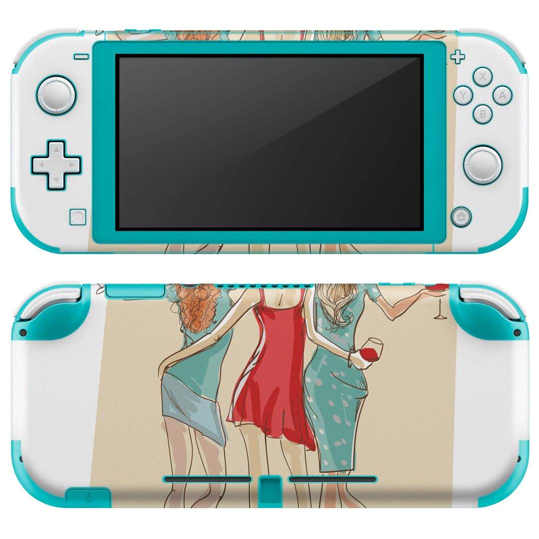 igsticker Nintendo Switch Lite 専用 デザインスキンシール 全面 ニンテンドー スイッチ ライト 専用 ゲーム機 カバー アクセサリー フィルム ステッカー エアフリー 011937 イラスト 女性 おしゃれ