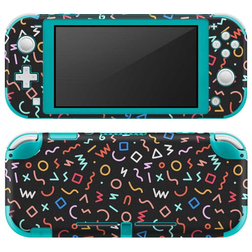 igsticker Nintendo Switch Lite 専用 デザインスキンシール 全面 ニンテンドー スイッチ ライト 専用 ゲーム機 カバー アクセサリー フィルム ステッカー エアフリー 011989 黒 カラフル 模様 igsticker Nintendo Switch Lite 専用 デザインスキンシール 全面 ニンテンドー スイッチ ライト 専用 ゲーム機 カバー アクセサリー フィルム ステッカー エアフリー 011989 黒 カラフル 模様