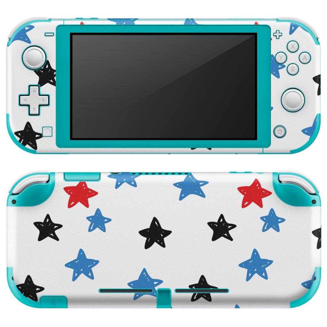 igsticker Nintendo Switch Lite 専用 デザインスキンシール 全面 ニンテンドー スイッチ ライト 専用 ゲーム機 カバー アクセサリー フィルム ステッカー エアフリー 012039 星 スター 青