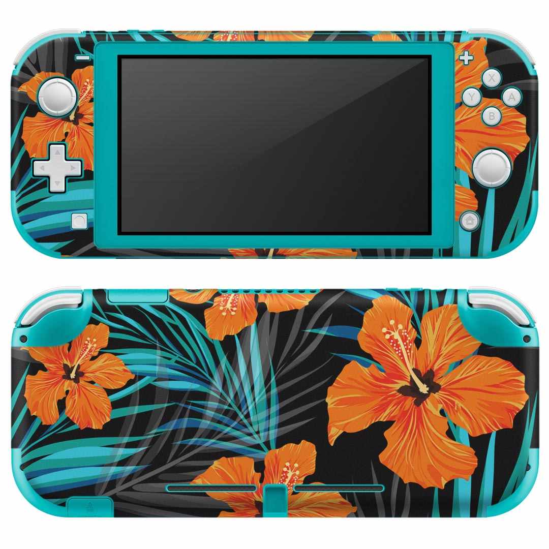 igsticker Nintendo Switch Lite 専用 デザインスキンシール 全面 ニンテンドー スイッチ ライト 専用 ゲーム機 カバー アクセサリー フィルム ステッカー エアフリー 012044 ハイビスカス　花　植物