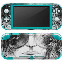 igsticker Nintendo Switch Lite 専用 デザインスキンシール 全面 ニンテンドー スイッチ ライト 専用 ゲーム機 カバー アクセサリー フィルム ステッカー エアフリー 012060 女性 イラスト モノトーン(2)
