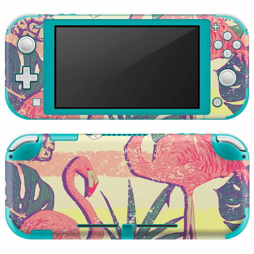 igsticker Nintendo Switch Lite 専用 デザインスキンシール 全面 ニンテンドー スイッチ ライト 専用 ゲーム機 カバー アクセサリー フィルム ステッカー エアフリー 012080 フラミンゴ パイナップル 夏