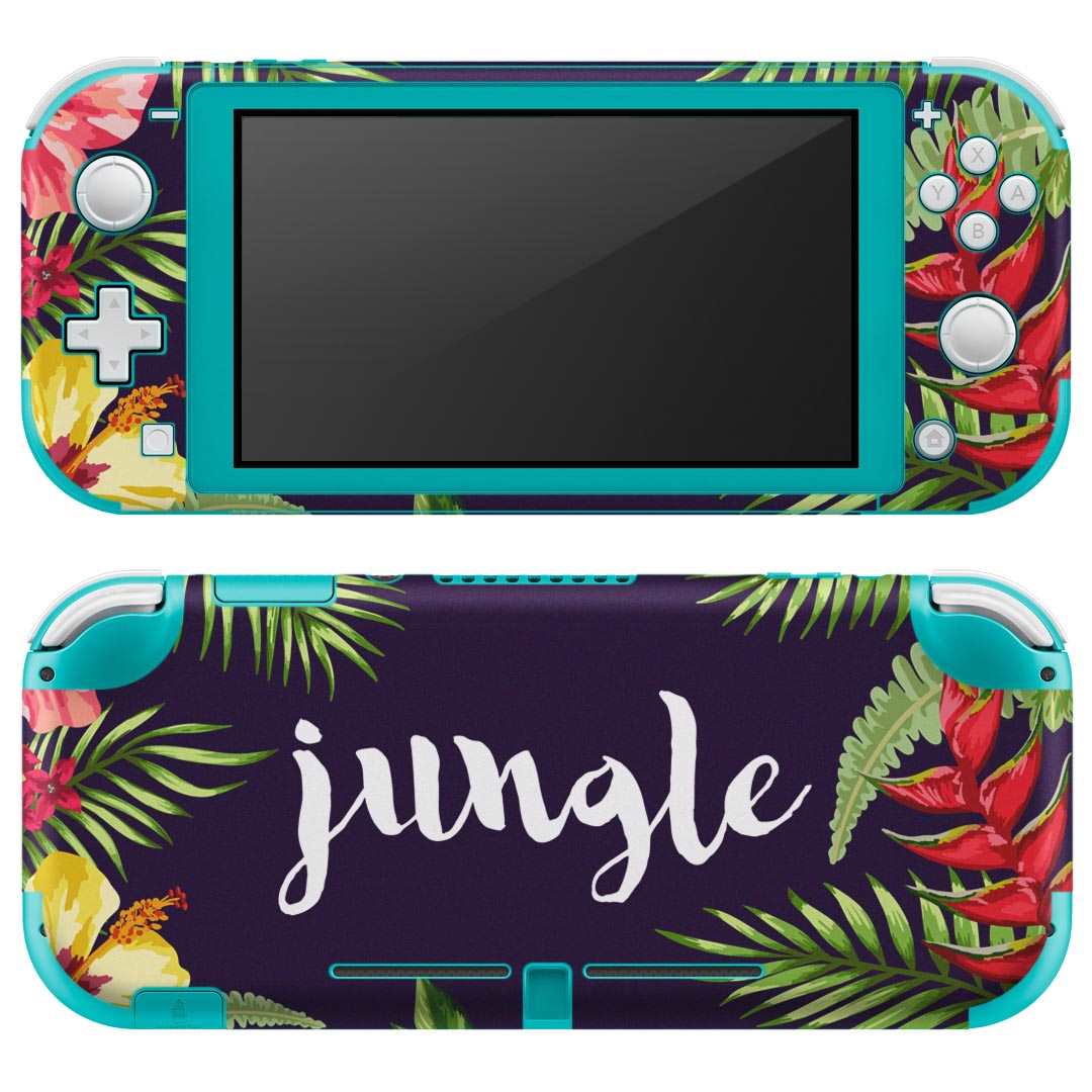igsticker Nintendo Switch Lite 専用 デザインスキンシール 全面 ニンテンドー スイッチ ライト 専用 ゲーム機 カバー アクセサリー フィルム ステッカー エアフリー 012082 ハイビスカス　植物　英語
