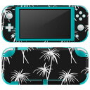 igsticker Nintendo Switch Lite 専用 デザインスキンシール 全面 ニンテンドー スイッチ ライト 専用 ゲーム機 カバー アクセサリー フィルム ステッカー エアフリー 012085 ヤシの木 黒 白(2)