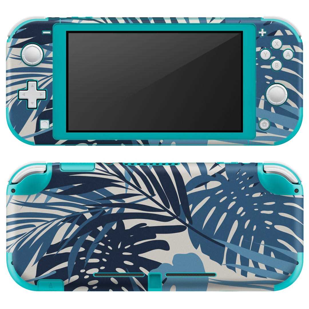 igsticker Nintendo Switch Lite 専用 デザインスキンシール 全面 ニンテンドー スイッチ ライト 専用 ゲーム機 カバー アクセサリー フィルム ステッカー エアフリー 012087 植物　青　夏