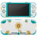 igsticker Nintendo Switch Lite 専用 デザインスキンシール 全面 ニンテンドー スイッチ ライト 専用 ゲーム機 カバー アクセサリー フィルム ステッカー エアフリー 012090 ひまわり　花　白