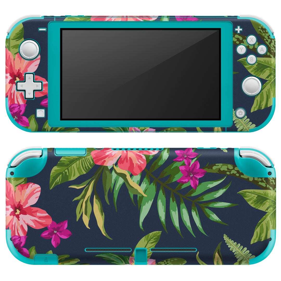 製品名 Nintendo Switch Lite専用 デザインスキンシール セット内容 Nintendo Switch Lite本体用スキンシール（裏表）各1枚 ※液晶側シールは2パーツに分かれていますニンテンドースイッチライト専用です。据え置き機のSwitch本体やJoyコンには対応していません。 商品特徴 3M社製の再剥離性シートを素材に採用し、細かな位置調整がしやすく貼り直しが容易です。また、エアフリーでもありますので気泡が簡単に逃げるので、キレイに貼ることができます。専用の業務プリンターを使い、商品画像と遜色のない美しい印刷仕上がり。 注意事項 画像はサンプルですので、ご覧の環境によっては多少色味に違いを感じる場合がございます。 イメージと違った、モニターと色味が異なるという理由での交換や返金はご対応出来かねます。スキンシールのみの販売で、ニンテンドースイッチ本体などは付属しません。シワができた場合、ドライヤーなどで軽く温め、外側に向けてシワを伸ばすように貼ってください。初回貼付時の位置調整や貼り直しは可能ですが、しっかりと押し付けて接着させた後の再剥離、再利用は保証しておりません。また接着部に油分や汚れが付着しますと角の部分は剥がれやすくなりますので、貼付時はあまり触れないようにご注意ください。無地のセミグロスシートにデザインをプリントした商品で、デコなどの加工はございません。 凹凸や光沢があるように見えたり布地や金属を素材にしたように見える商品もありますが、デザインの図版によるものです。印刷時に微妙な画像のズレが生じる場合がございます。ご注文後に1点1点制作する受注生産品の為、不良品以外のご返品や交換は固くお断りします。 商品発送 完全受注生産のハンドメイド商品となりますので、既製品と比べて発送までお時間を頂いています。 基本的に決済確認後2?3営業日、最大で10営業日での発送となります。繁忙期や休業日明けの場合はさらに時間がかかる場合があります。 その際には別途メールにてご連絡致します。メール便の場合、発送日から到着までに2?4日ほどかかる場合が多く、紛失などの保障もご対応できかねます。あらかじめご了承下さい。